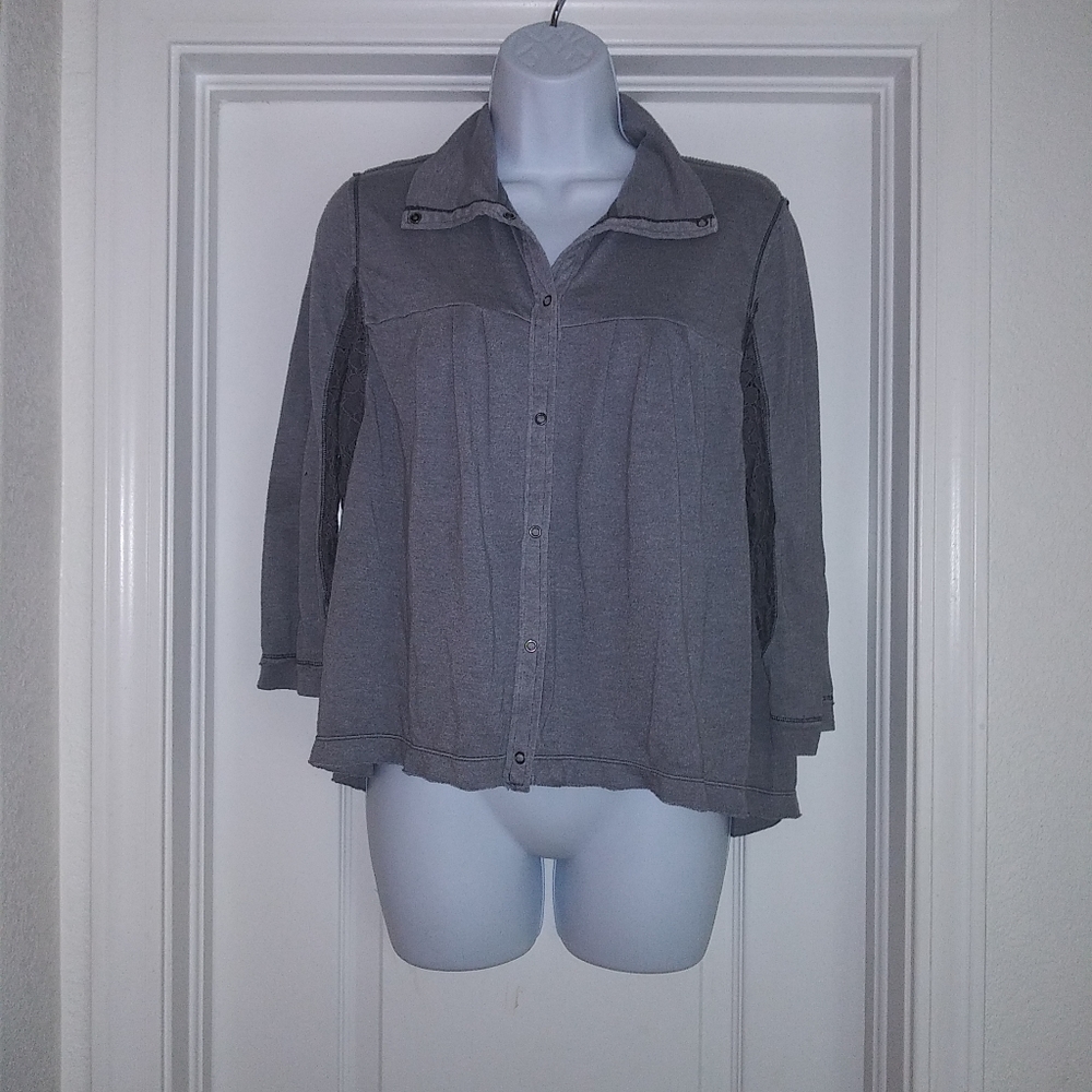 Free People Polo Button Down Top